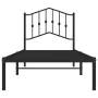 Bed frame with black metal headboard 90x200 cm by , Beds and slatted bases - Ref: Foro24-373782, Price: 67,02 €, Discount: %