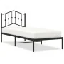 Bed frame with black metal headboard 80x200 cm by , Beds and slatted bases - Ref: Foro24-373780, Price: 65,03 €, Discount: %