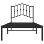 Bed frame with black metal headboard 80x200 cm by , Beds and slatted bases - Ref: Foro24-373780, Price: 65,03 €, Discount: %