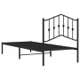 Bed frame with black metal headboard 80x200 cm by , Beds and slatted bases - Ref: Foro24-373780, Price: 65,03 €, Discount: %