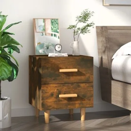 Nachttisch aus geräucherter Eiche, 40 x 35 x 47,5 cm von vidaXL, Nachttische - Ref: Foro24-817285, Preis: 35,63 €, Rabatt: %