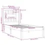 Solid wood bed frame 90x190 cm by , Beds and slatted bases - Ref: Foro24-3104028, Price: 82,06 €, Discount: %
