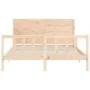 Bed frame with solid wood headboard 160x200 cm by , Beds and slatted bases - Ref: Foro24-3192761, Price: 165,37 €, Discount: %
