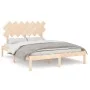 Estructura de cama de madera maciza 140x200 cm de , Camas y somieres - Ref: Foro24-3104868, Precio: 112,54 €, Descuento: %