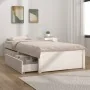 White bed frame with drawers 100x200 cm by , Beds and slatted bases - Ref: Foro24-3103469, Price: 207,43 €, Discount: %