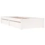 White bed frame with drawers 100x200 cm by , Beds and slatted bases - Ref: Foro24-3103469, Price: 207,43 €, Discount: %