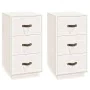 Mesitas de noche 2 uds madera maciza pino blanco 40x40x75 cm de vidaXL, Mesitas de noche - Ref: Foro24-818338, Precio: 136,61...