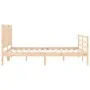 Bed frame with solid wood headboard 160x200 cm by , Beds and slatted bases - Ref: Foro24-3194776, Price: 156,99 €, Discount: %