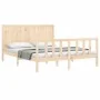 Bed frame with solid wood headboard 160x200 cm by , Beds and slatted bases - Ref: Foro24-3192631, Price: 163,22 €, Discount: %