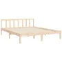 Bed frame with solid wood headboard 160x200 cm by , Beds and slatted bases - Ref: Foro24-3192631, Price: 163,22 €, Discount: %