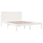 Estructura de cama de madera maciza blanca 135x190 cm de , Camas y somieres - Ref: Foro24-3104129, Precio: 180,76 €, Descuent...