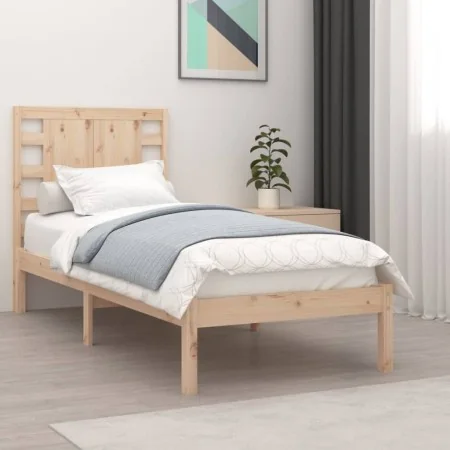 Solid wood bed frame 90x190 cm by , Beds and slatted bases - Ref: Foro24-3104183, Price: 91,44 €, Discount: %