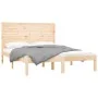 Solid wood bed frame 150x200 cm by , Beds and slatted bases - Ref: Foro24-3104613, Price: 160,39 €, Discount: %