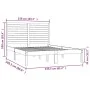 Solid wood bed frame 150x200 cm by , Beds and slatted bases - Ref: Foro24-3104613, Price: 160,39 €, Discount: %
