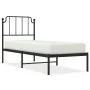 Bed frame with black metal headboard 80x200 cm by , Beds and slatted bases - Ref: Foro24-373878, Price: 67,84 €, Discount: %