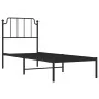 Bed frame with black metal headboard 80x200 cm by , Beds and slatted bases - Ref: Foro24-373878, Price: 67,84 €, Discount: %
