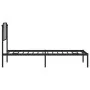 Bed frame with black metal headboard 80x200 cm by , Beds and slatted bases - Ref: Foro24-373878, Price: 67,84 €, Discount: %