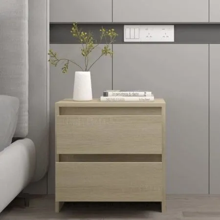 Sonoma oak engineered wood bedside table 45x34.5x44.5 cm by vidaXL, Nightstands - Ref: Foro24-809851, Price: 45,54 €, Discoun...