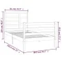 Solid wood bed frame 75x190 cm by , Beds and slatted bases - Ref: Foro24-3105820, Price: 87,63 €, Discount: %