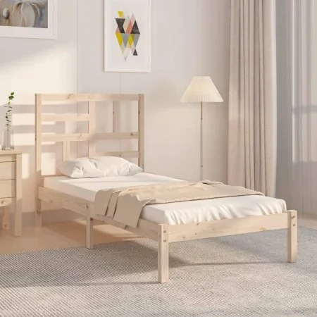 Bettrahmen aus Massivholz 75x190 cm von , Betten und Lattenroste - Ref: Foro24-3105910, Preis: 85,39 €, Rabatt: %