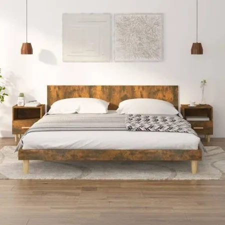 Nachttische 2 Einheiten, Farbe geräucherte Eiche, 40 x 35 x 47 cm von vidaXL, Nachttische - Ref: Foro24-817298, Preis: 49,51 ...