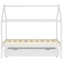 Children's bed structure with pine wood drawer, white, 80x160 cm by vidaXL, Cribs and beds for children - Ref: Foro24-322140,...