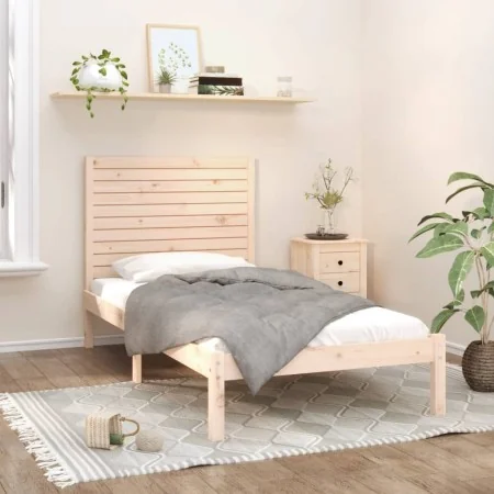 Solid wood bed frame 100x200 cm by , Beds and slatted bases - Ref: Foro24-3104598, Price: 110,69 €, Discount: %