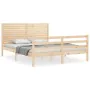 Estructura de cama con cabecero madera maciza 160x200 cm de , Camas y somieres - Ref: Foro24-3195036, Precio: 162,22 €, Descu...