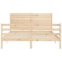 Estructura de cama con cabecero madera maciza 160x200 cm de , Camas y somieres - Ref: Foro24-3195036, Precio: 162,22 €, Descu...