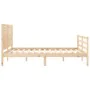 Estructura de cama con cabecero madera maciza 160x200 cm de , Camas y somieres - Ref: Foro24-3195036, Precio: 162,22 €, Descu...