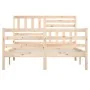 Solid wood bed frame 140x190 cm by , Beds and slatted bases - Ref: Foro24-3101068, Price: 132,91 €, Discount: %