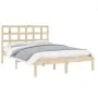 Solid wood bed frame 140x200 cm by , Beds and slatted bases - Ref: Foro24-3105470, Price: 110,73 €, Discount: %