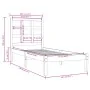 Solid wood bed frame 75x190 cm by , Beds and slatted bases - Ref: Foro24-3105430, Price: 80,76 €, Discount: %