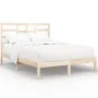 Solid wood bed frame 140x200 cm by , Beds and slatted bases - Ref: Foro24-3105795, Price: 112,42 €, Discount: %