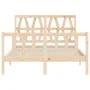 Estructura de cama con cabecero madera maciza 140x200 cm de , Camas y somieres - Ref: Foro24-3192491, Precio: 133,03 €, Descu...