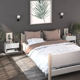 Wall bedside tables 2 units white by vidaXL, Nightstands - Ref: Foro24-810954, Price: 52,84 €, Discount: %