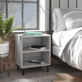 Bedside table with Sonoma gray metal legs 40x30x50 cm by vidaXL, Nightstands - Ref: Foro24-813106, Price: 32,19 €, Discount: %