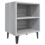 Mesita de noche con patas de metal gris Sonoma 40x30x50 cm de vidaXL, Mesitas de noche - Ref: Foro24-813106, Precio: 31,97 €,...