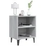 Mesita de noche con patas de metal gris Sonoma 40x30x50 cm de vidaXL, Mesitas de noche - Ref: Foro24-813106, Precio: 31,97 €,...