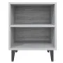 Mesita de noche con patas de metal gris Sonoma 40x30x50 cm de vidaXL, Mesitas de noche - Ref: Foro24-813106, Precio: 31,97 €,...