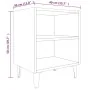 Mesita de noche con patas de metal gris Sonoma 40x30x50 cm de vidaXL, Mesitas de noche - Ref: Foro24-813106, Precio: 31,97 €,...