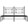 Estructura de cama con cabecero metal negro 160x200 cm de , Camas y somieres - Ref: Foro24-374342, Precio: 109,21 €, Descuent...