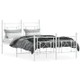 Estructura cama metal con cabecero y estribo blanco 120x200 cm de , Camas y somieres - Ref: Foro24-374404, Precio: 100,51 €, ...