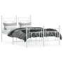 Metal bed frame with headboard and white footboard 120x200 cm by , Beds and slatted bases - Ref: Foro24-374404, Price: 100,51...