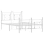 Estructura cama metal con cabecero y estribo blanco 120x200 cm de , Camas y somieres - Ref: Foro24-374404, Precio: 100,51 €, ...