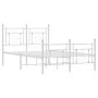 Metal bed frame with headboard and white footboard 120x200 cm by , Beds and slatted bases - Ref: Foro24-374404, Price: 100,51...