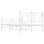 Estructura cama metal con cabecero y estribo blanco 120x200 cm de , Camas y somieres - Ref: Foro24-374404, Precio: 100,51 €, ...