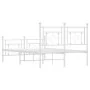Metal bed frame with headboard and white footboard 120x200 cm by , Beds and slatted bases - Ref: Foro24-374404, Price: 100,51...