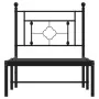 Estructura de cama con cabecero metal negro 75x190 cm de , Camas y somieres - Ref: Foro24-374329, Precio: 76,24 €, Descuento: %