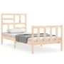 Bed frame with solid wood headboard 100x200 cm by , Beds and slatted bases - Ref: Foro24-3193066, Price: 112,55 €, Discount: %